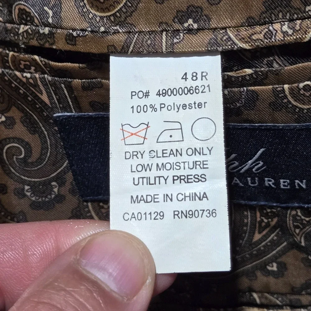 Ralph Lauren Sport Coat 48R‎ Brown Corduroy Blazer Jacket Classic Casual